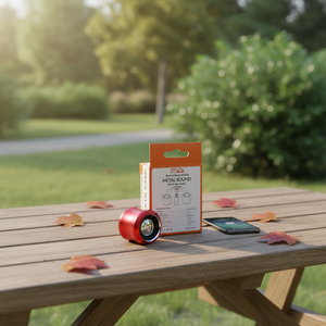 Mini Altoparlante Portatile da Esterno con Suono Superiore, in Lega di Alluminio Rossa Circolare per Dispositivi Cellulari Universali - Product Image 3