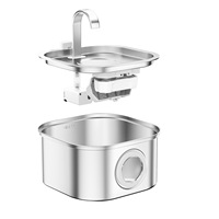 Fontaine à eau pour chien et chat en acier inoxydable 304, distributeur automatique de boisson pour animaux de compagnie de 2,2 L avec filtre de nettoyage
