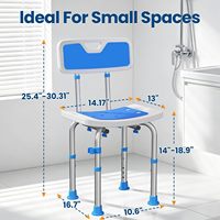 Chaise de douche pour salle de bain avec dossier, siège de bain réglable en aluminium pour personnes âgées