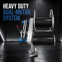 Treuil hydraulique à deux roues pour filet de pêche, force de traction de 1 à 2 tonnes, 16 MPa, treuil marin pour utilisation sur le pont de petits bateaux