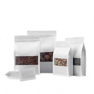Sacs en papier kraft personnalisés avec fermeture éclair pour thé, format 16x26cm, emballage promotionnel - Product Image 3