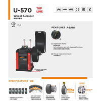 Machine d'équilibrage de roue de voiture automatique à faible coût U-570 équipement d'équilibrage de pneu outil d'alignement de roue auto-calibrant