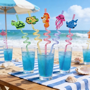 Fashion Party New Arrive Cartoon Marine Animal Food-grade Petg Reusable Plastic Straw Perfect for Festive celebrations Game <strong>Gift</strong> - Product Image 4