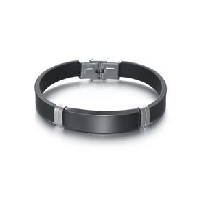 Bracciale Personalizzabile in Acciaio Inossidabile Placcato Oro con Silicone, Nuova Moda, Logo Inciso al Laser per Matrimoni, Vendita all'Ingrosso - Product Image 4