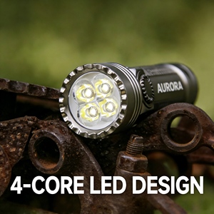 Lampe torche tactique LED AURORA haute puissance 4500lm, étanche IP68, 5000mAh, en alliage d'aluminium, pour l'extérieur, autodéfense, charge magnétique - Product Image 4