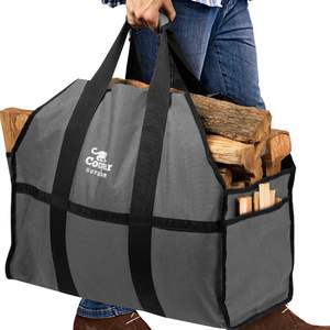 Échantillon gratuit personnalisé, sac d'accessoires pour cheminée durable, sac de transport pour bûches, sac de rangement pour bois de chauffage à emporter - Product Image 1