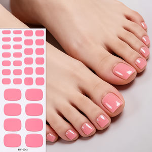 Bandes de gel pour ongles de couleur unie, adhésif complet, imperméable, gel pour ongles de pied semi-durci coréen, enveloppes d'art pour ongles, <span class=keywords><strong>lampe</strong></span> UV nécessaire, autocollants pour ongles - Product Image 4