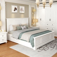 Lit double en bois de bouleau style campagnard américain 1,68 m, lit de mariage moderne et minimaliste avec mécanisme de levage à gaz, espace de rangement et gravure