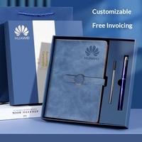 Ensemble cadeau de haute qualité avec gravure laser gratuite, stylo et recharge, carnet en PU rigide avec boucle