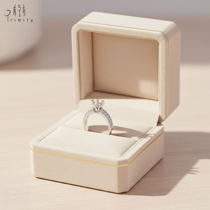 Anillo de compromiso de diseño clásico de alta gama en oro blanco macizo de 18 quilates con diamantes naturales auténticos, semimontura, para mujer, anillo de boda. - Product Image 4