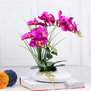 Decor <strong>Orchid</strong> <strong>Artificial</strong> Flowers White <strong>Orchid</strong> Plant 12 Heads Flower <strong>Artificial</strong> <strong>Orchid</strong> with <strong>Pot</strong> - Product Image 6