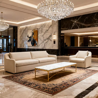 Ensemble de canapé-lit moderne de luxe avec dossier inclinable réglable et rembourrage en coton durable pour salon, hall d'hôtel, appartement et villa