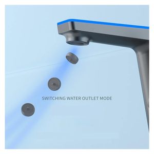 Thông Minh Kỹ thuật số hiển thị nhiệt độ <span class=keywords><strong>LED</strong></span> thủy điện thông minh Brass phòng tắm lưu vực bồn rửa lỗ duy nhất Gốm Thanh Lịch - Product Image 5