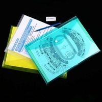 Sac de documents en plastique de couleur unie Pp A5 A4 enveloppe transparente sac de documents dossier scolaire Document clair fichier sac bouton pression