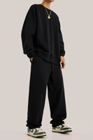 Pantalon long ample à poches, style streetwear, poids lourd 445 g/m², 65 % coton, 35 % polyester, coupe droite pour homme, OEM ODM