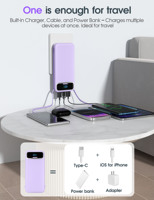 Meilleure vente Original Ultra-mince câble intégré 22.5W chargeur rapide 10000mAh grande capacité Portable Power Bank pour iPhone