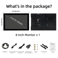 Ahududu Pi için hd-mi/USB arayüzü ile MPI8008-A 8 ''inç IPS LCD kapasitif dokunmatik ekran 1280*800 LCD modülü