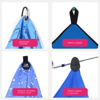 Serviette de golf pour adulte, pliable en trois, multifonctionnelle, séchage rapide, en microfibre tissée, motif écossais, couleur unie, ourlet brodé, texture gaufrée