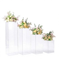 Supports de fleurs rectangulaires modernes en fer de haute qualité pour centres de table de mariage