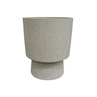 Pot de fleurs en plastique PP sur pied, vert sauge clair moucheté, durable, léger, avec trou de drainage, pour usage extérieur/intérieur, couleur