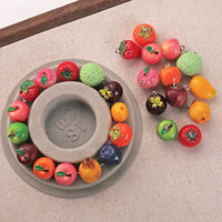 Perles intercalaires en résine DIY, breloques en forme de fruits simulés 3D (pomme, pastèque, mangue, citron, orange) pour accessoires de bijoux