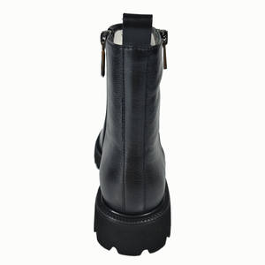 Botas Chelsea de <span class=keywords><strong>Piel</strong></span> Premium para Mujer, Diseño sin Cordones, Cremallera Doble, Suela Gruesa con <span class=keywords><strong>Plataforma</strong></span>, Aumento de Altura - Product Image 4