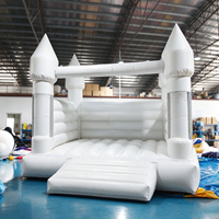 Château gonflable commercial pour enfants avec toboggan, château de saut, château gonflable blanc pour mariage avec fosse à balles à vendre