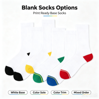 Chaussettes de sport vierges imprimables pour hommes et femmes, chaussettes de sport à semelle renforcée personnalisables par sublimation, vente en gros ODM