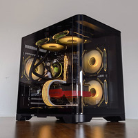 LY Micro-ATX Double Panneaux en Verre Trempé Boîtier PC Gaming 157mm Support de Radiateur Verre Incurvé Tour Moyenne Stock