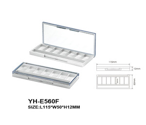 5 Color Slim Rectangle <b>Slime</b> Eyeshadow Palette Container White ABS Plastic Cosmetic Blush Cases Clear Lid for Makeup - Product Image 5