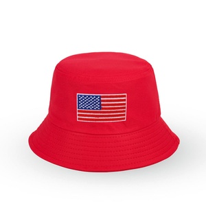 Sombrero de Pescador Reversible de Doble Cara con Estampado de Bandera Americana Roja Unisex, Sombrero de Playa de Ala Ancha con Logotipo Personalizado para Hombres y Mujeres - Product Image 1