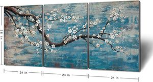 Pinturas <span class=keywords><strong>de</strong></span> Arte <span class=keywords><strong>de</strong></span> pared grande <span class=keywords><strong>para</strong></span> <span class=keywords><strong>sala</strong></span> <span class=keywords><strong>de</strong></span> estar 100% Juego <span class=keywords><strong>de</strong></span> pintura al óleo floral decorativa enmarcada pintada a mano - Product Image 2