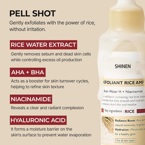 Bán buôn nhãn hiệu riêng vỏ bắn Glow gạo trắng mặt tẩy tế bào chết Ampoule lỏng Peel huyết thanh - Product Image 2