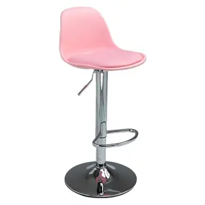 Mitte des Jahrhunderts modern rosa grau Kunststoff Kunstleder schaukel verstellbare Küche Bar Stühle benutzerdefinierter Bar Hocker für Kaffee Bar Tisch