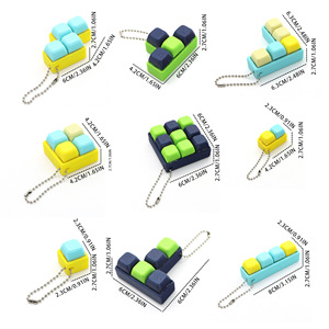 Jouet anti-stress mécanique en forme de <span class=keywords><strong>Tetris</strong></span>, porte-clés clicker, jouet sensoriel à presser pour le soulagement du stress, pour TDAH et autisme - Product Image 2