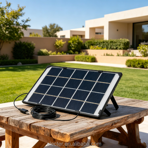 6W <b>5V</b> Portable Solar Panels, Adjustable Mount USB Solar Charger Power Bank, Outdoor Solar Panel for Camera, Lantern, Fan, Power - Product Image 1