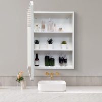 Belle armoire de salle de bain étanche à l'eau blanche avec revêtement en poudre avec miroir
