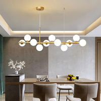 Lustre suspendu moderne nordique en verre blanc en forme de globe, style LED, pour restaurant, design luxueux