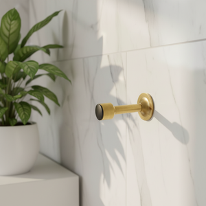 Butée de <span class=keywords><strong>porte</strong></span> extra longue sans perçage - Butée de <span class=keywords><strong>porte</strong></span> murale en cuivre massif doré, garantie 3 ans pour portes de salle de bain lourdes - Product Image 4