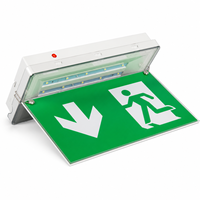 Panneau de sortie de secours LED rechargeable IP65 avec flèche droite et motif homme qui court