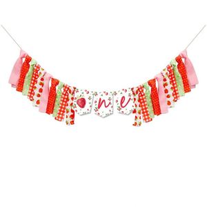 Strawberry Baby 1st Birthday Garland Fabric Banner <strong>for</strong> Table Wall Decor New Products One <strong>Year</strong> <strong>Old</strong> Chair Skirt Packaged <strong>Bag</strong> - Product Image 5