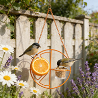 Mangeoire à oiseaux suspendue en fer forgé pour la décoration extérieure de balcon et de jardin, pour oiseaux sauvages