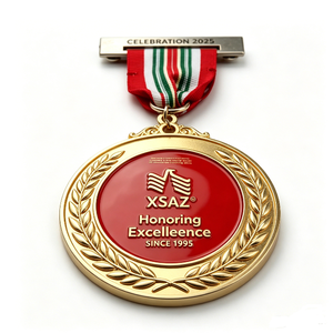 Medalla XSAZ Chapada en Oro con Grabado Circular que Conmemora la Excelencia Desde 1995, Premio de Aniversario - Product Image 5