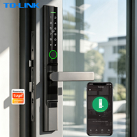 Serrure de porte intelligente Tuya en alliage de zinc électronique avec empreinte digitale, étanche IP65, pour porte coulissante en aluminium et verre
