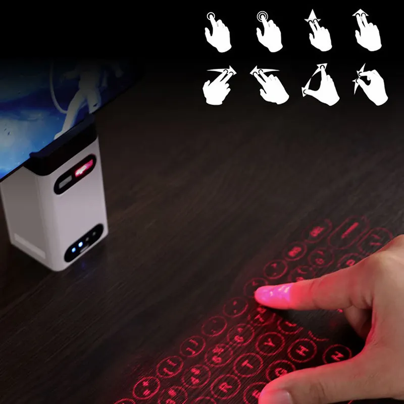 Mini Portatile Senza Fili BT virtuale Proiezione laser tastiera Con Il Mouse funzione per il Telefono mobile computer