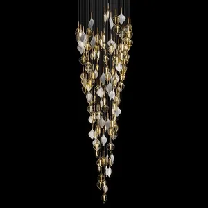 Lustre en céramique de luxe moderne brillant boule pendentif lumière pour la maison salon hall de l'hôtel - Product Image 5