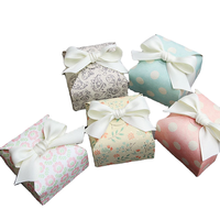 Boîte d'emballage pour bonbons et chocolats à pois pour mariage, en carton kraft avec ruban, impression offset pour cadeaux et célébrations