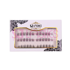 Cils en grappe style anime <span class=keywords><strong>manga</strong></span> à l'aspect naturel, faits à la main, en PBT, avec bande ultra-fine, effet œil de chat, réutilisables, boîte personnalisée - Product Image 4