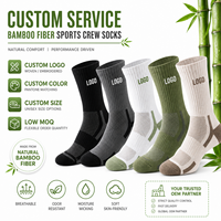 Chaussettes de sport en fibre de bambou OEM ODM, logo personnalisé, antibactériennes, respirantes, pour la course à pied, faible MOQ, directement de l'usine