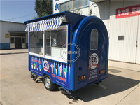 Camion de vente de crème glacée OEM de 250 cm de long, kiosque mobile de restauration, chariot de nourriture, remorque de nourriture à vendre